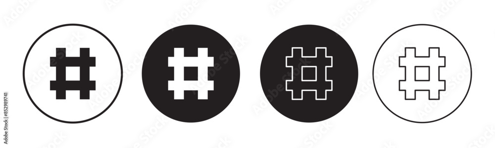 Fototapeta premium Hashtags icon vector, hashtag sign and symbol isolated on white background, black hashtag icon.vector illustration.