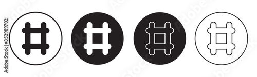 Hashtag line icon set. Trending topic vector icon for UI designs.
