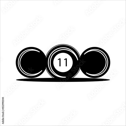 Billiard ball icon. 11 number ball symbol modern, simple, vector, icon for website design, mobile app, ui. Vector Illustration