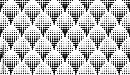 Seamless Black and White Halftone Gradient Pattern