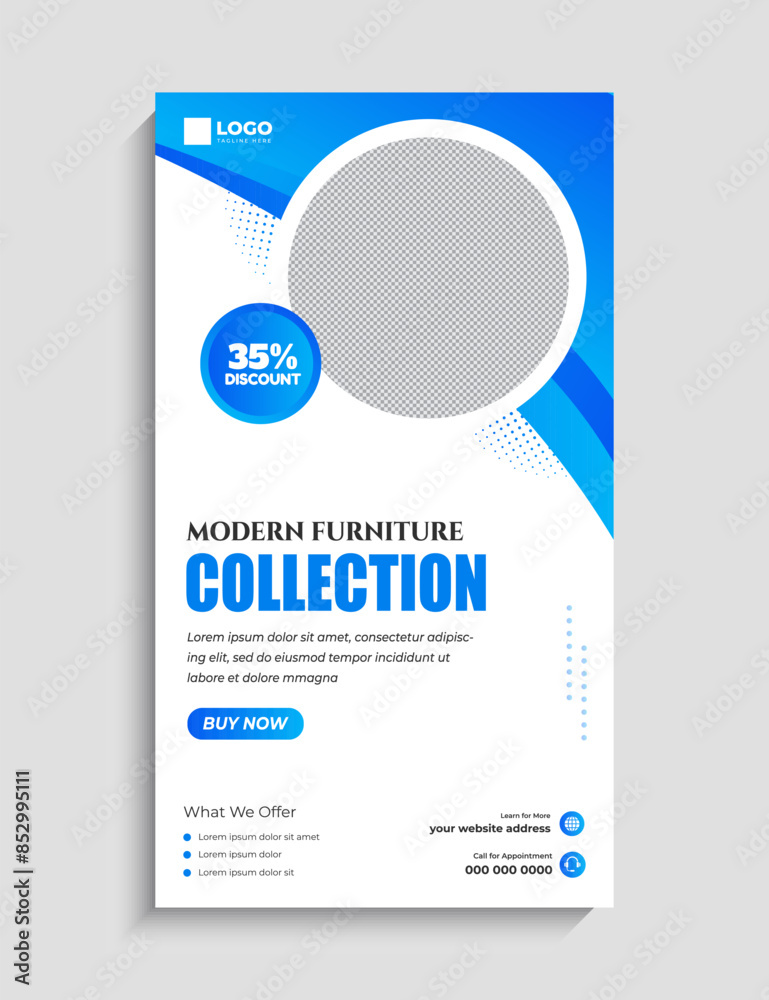 Obraz premium Furniture sale Instagram story Template
