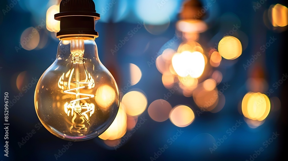 Close up lightbulb with defocused bokeh light background Close up lightbulb with defocused bokeh light background