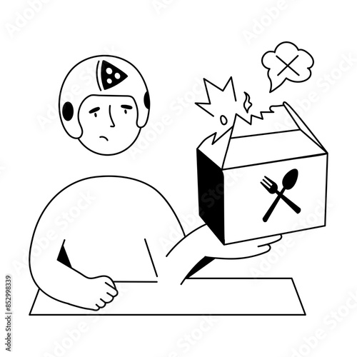 Food Delivery Hand Drawn Mini Illustrations