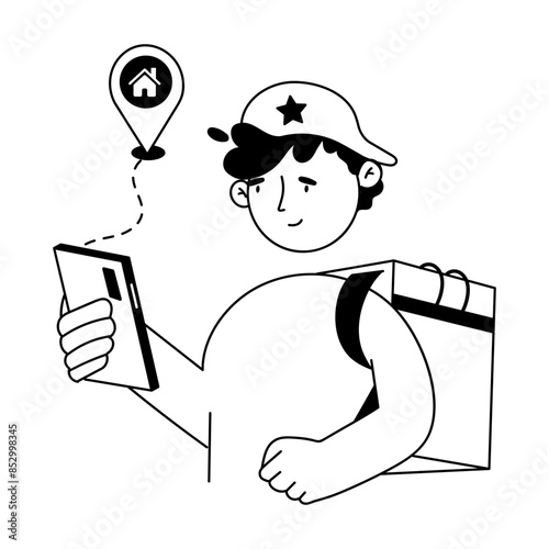 Food Delivery Hand Drawn Mini Illustrations