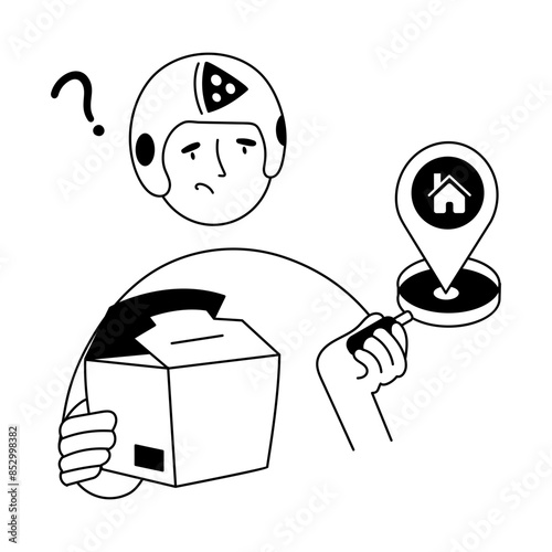 Food Delivery Hand Drawn Mini Illustrations