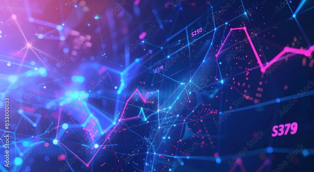 Obraz premium Abstract Digital Network with Glowing Lines