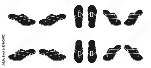 woman sandal icon set. a pairs of vector illustration isolated on white background.