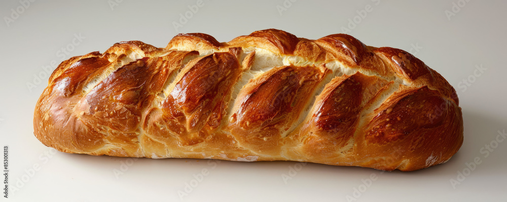 A freshly baked loaf of bread, its crusty exterior giving way to a soft, chewy interior. A freshly baked loaf of bread, its crusty exterior giving way to a soft, chewy interior.