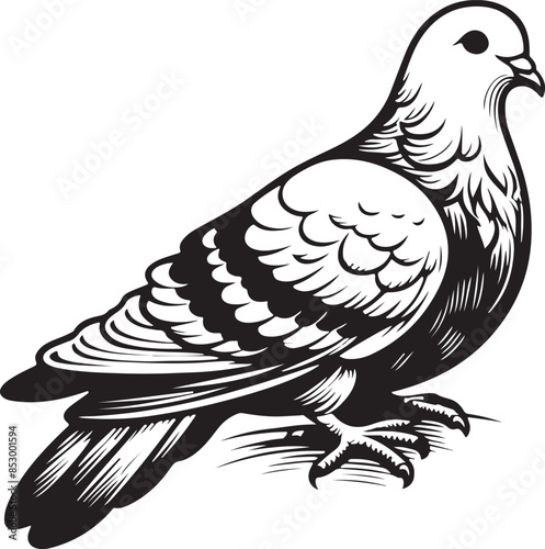 pigeon silhouette vector Illustration photo