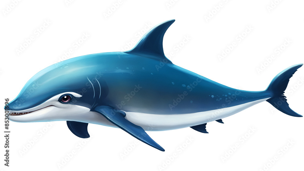 Blue Dolphin Cartoon Illustration Blue Dolphin Cartoon Illustration