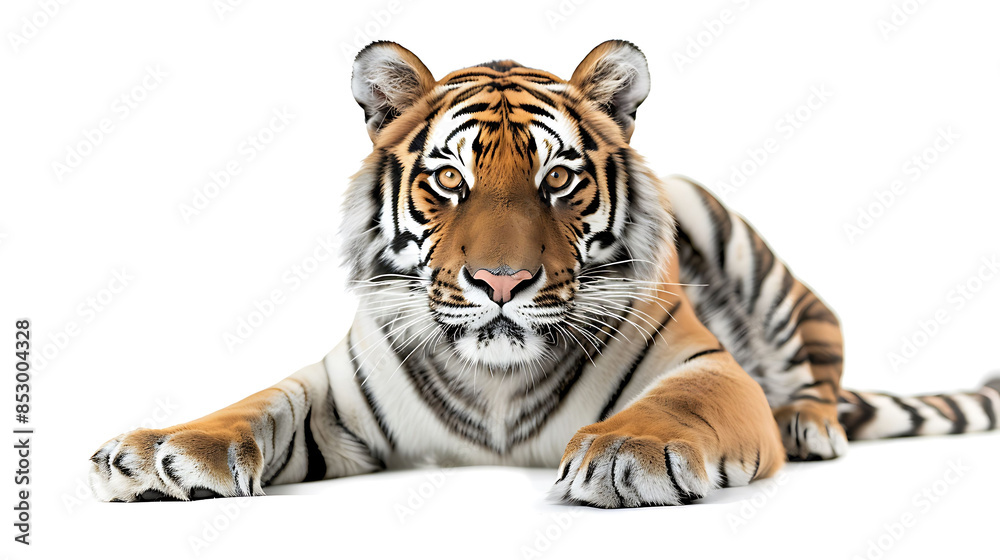 Obraz premium Danger tiger and tiger face danger mood of wild and jungle and forest animal of the tiger