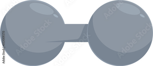 Grey dumbbell for lifting weights during training, isolated on white background