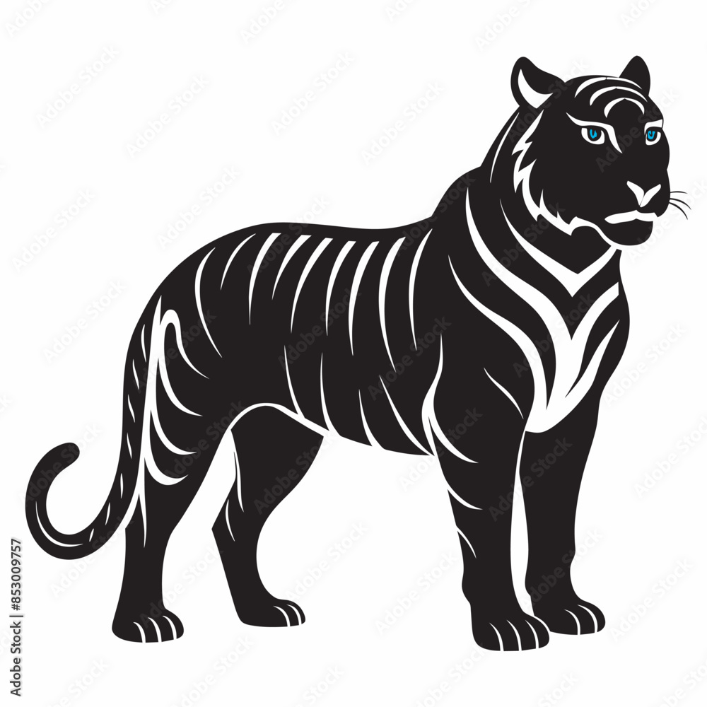 Obraz premium white tiger vector