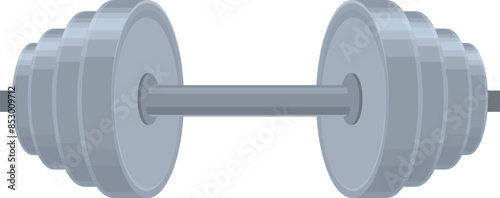 Steel barbell with weights is isolated on a white background, representing strength training and a commitment to physical well being