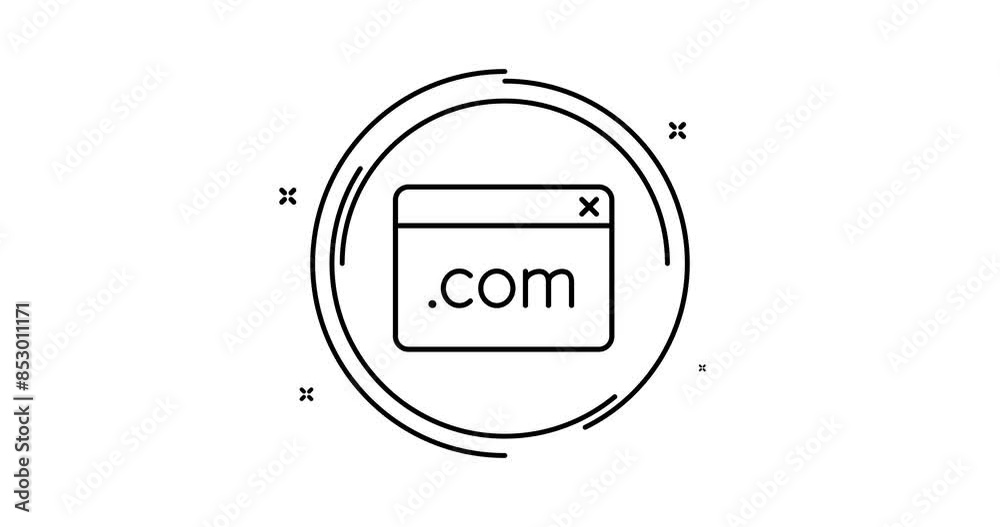 Web site domain 2d animated outline icon. Web site domain rotation appearance 4k motion design animation for web, mobile and ui design