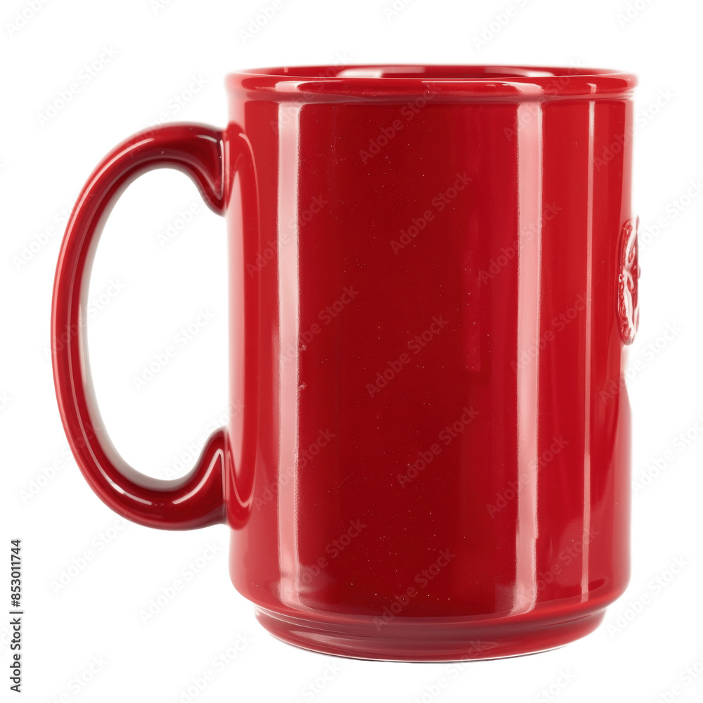 Big red mug in front view isolated on transparent background PNG Big red mug in front view isolated on transparent background PNG