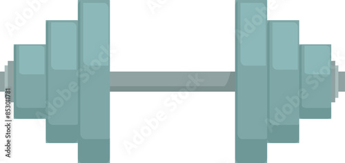 Steel dumbbell is laying horizontally, showing a healthy lifestyle for fitness exercise