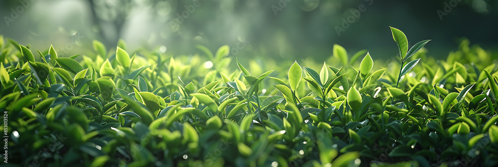 Green tea plantation, panorama wallpaper, the beauty of green from nature Green tea plantation, panorama wallpaper, the beauty of green from nature