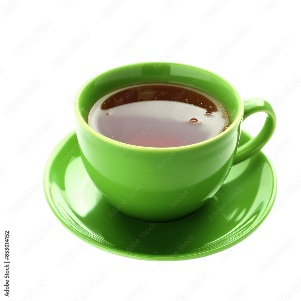 Green cup of fresh hot tea isolated on transparent background PNG Green cup of fresh hot tea isolated on transparent background PNG