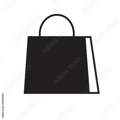 Shopping Bag Icon Black | Paper Bags Illustration | Online Shop Symbol | E-Commerce Logo | Commerce Sign | Isolated | Variations