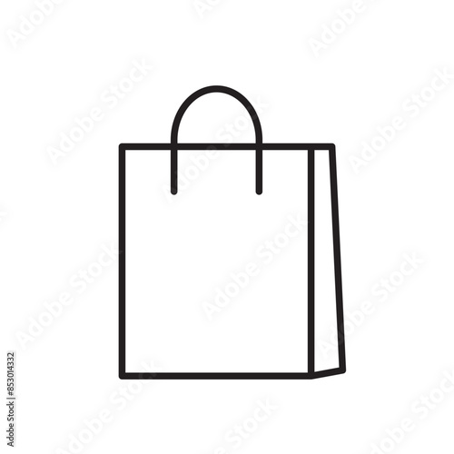 Shopping Bag Icon Black | Paper Bags Illustration | Online Shop Symbol | E-Commerce Logo | Commerce Sign | Isolated | Variations