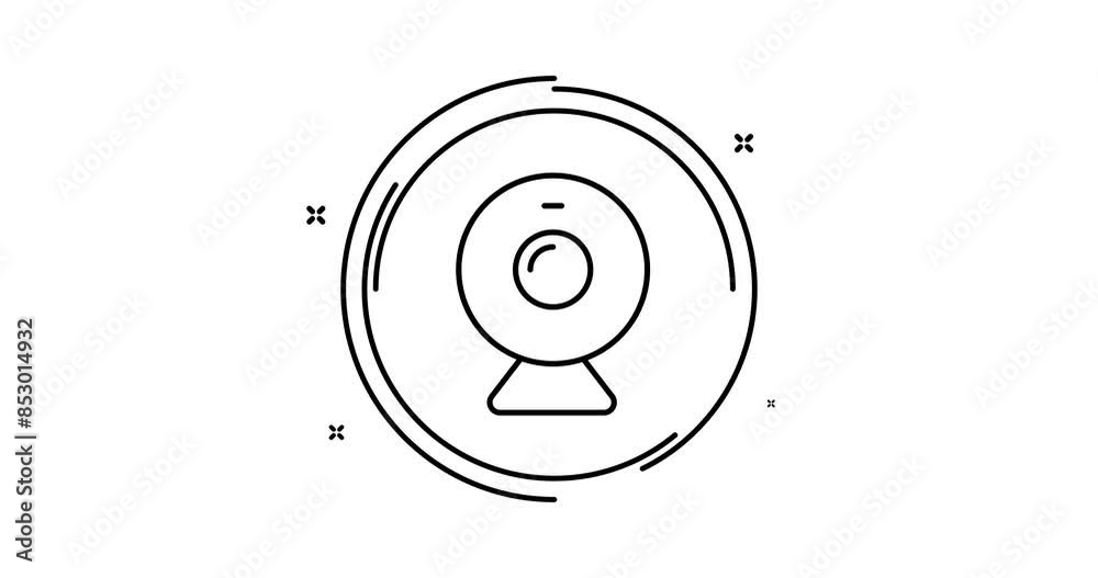Webcam 2d animated outline icon. Webcam rotation appearance 4k motion design animation for web, mobile and ui design Webcam 2d animated outline icon. Webcam rotation appearance 4k motion design animation for web, mobile and ui design