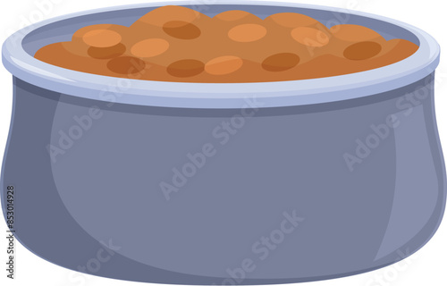 Opened can full of pet food, wet food for cats and dogs with meat and gravy