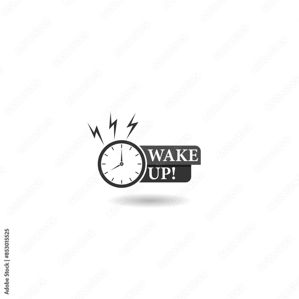 Wake up icon with shadow Wake up icon with shadow