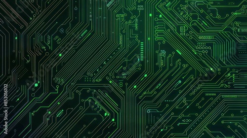 Abstract Green Circuit Board Pattern