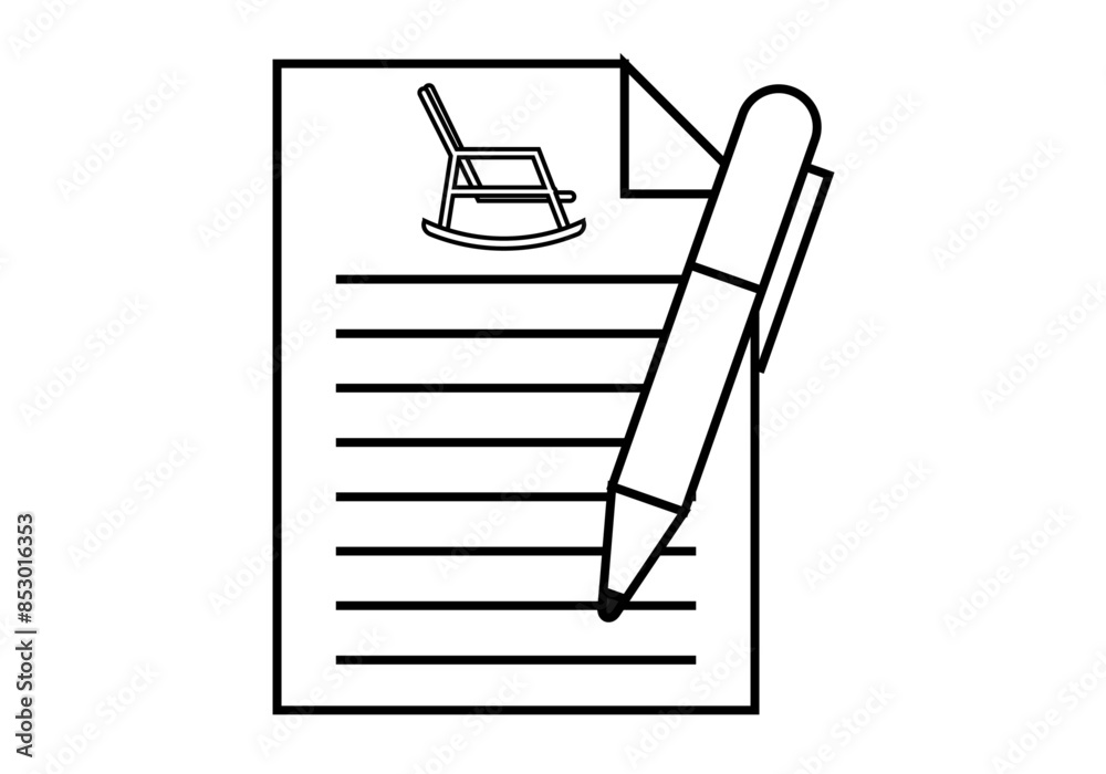 Icono negro de contrato de pensiones Icono negro de contrato de pensiones