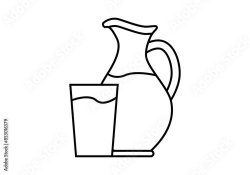 Icono negro de una jarra con un vaso