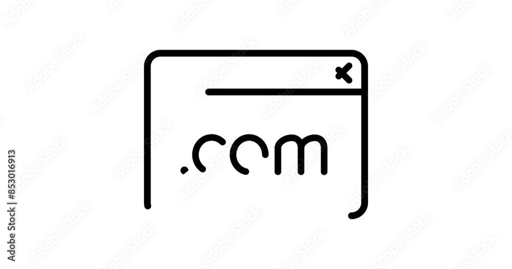 Web site domain animated outline icon with white background. Web site domain 4k motion design animation for web, mobile and ui design