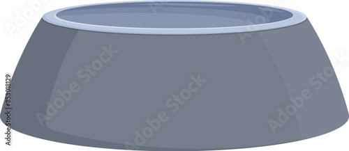 Gray empty dog bowl waiting to be filled with food