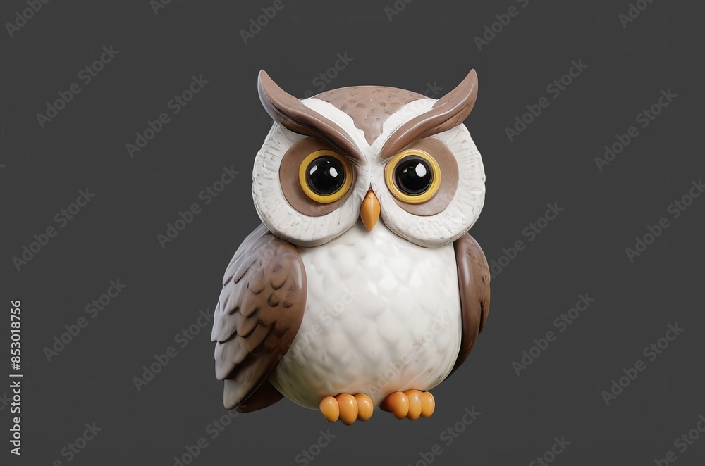 Obraz premium 3d owl on back background