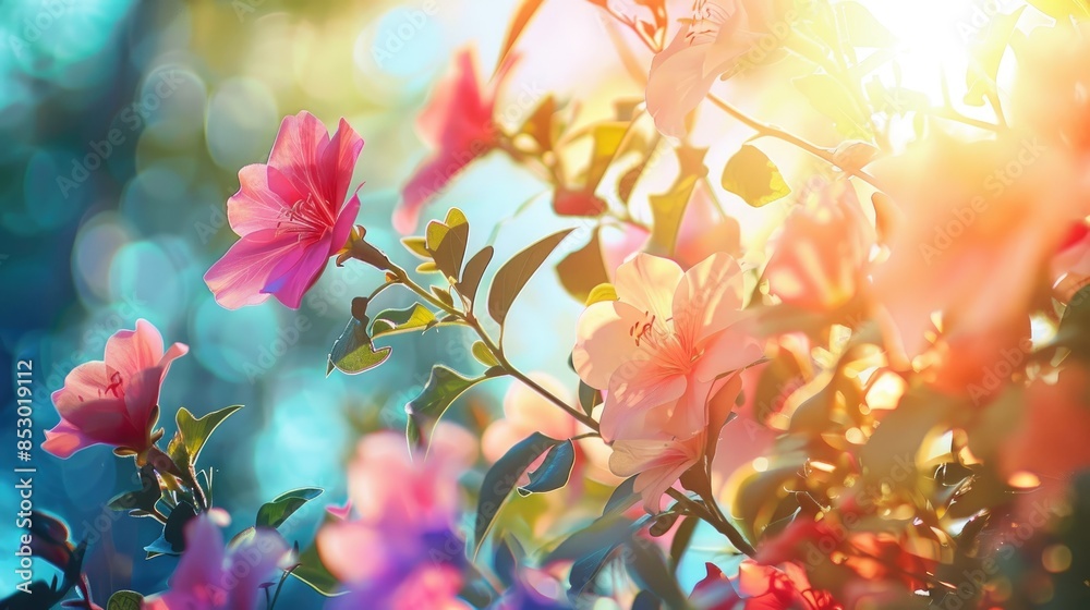 Flowers blooming under the bright sun