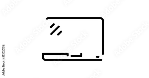 Laptop animated outline icon with white background. Laptop 4k motion design animation for web, mobile and ui design