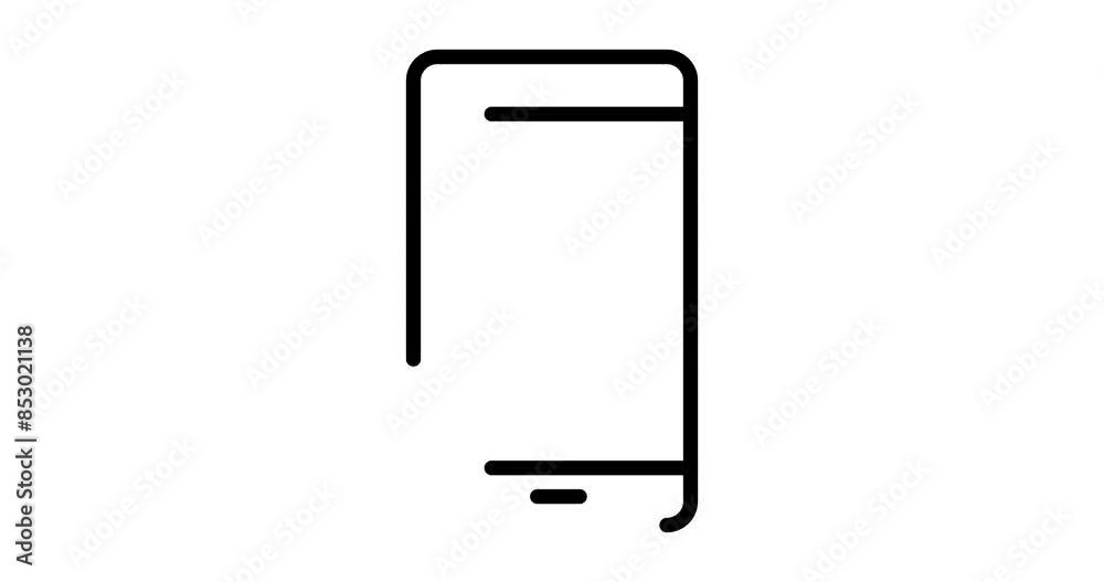 Smartphone animated outline icon with white background. Smartphone 4k motion design animation for web, mobile and ui design Smartphone animated outline icon with white background. Smartphone 4k motion design animation for web, mobile and ui design
