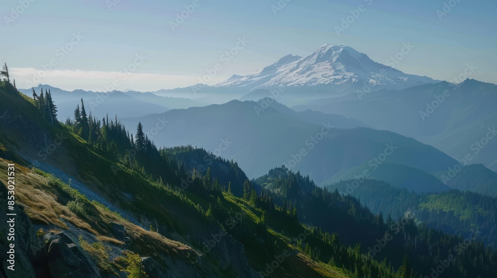 Fototapeta premium Mountain View at Dawn in the Cascades
