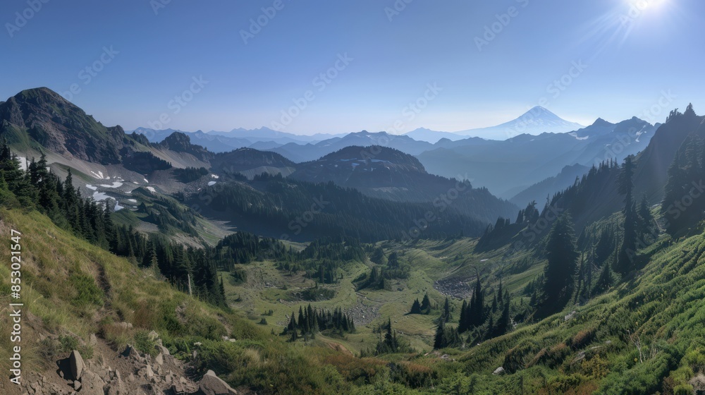 Mountainous Landscape with Distant Peak Mountainous Landscape with Distant Peak