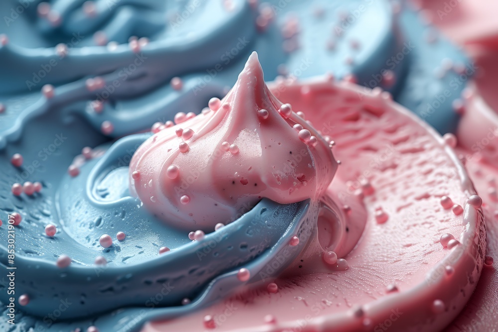 Close-up of pink and blue swirled ice cream Close-up of pink and blue swirled ice cream