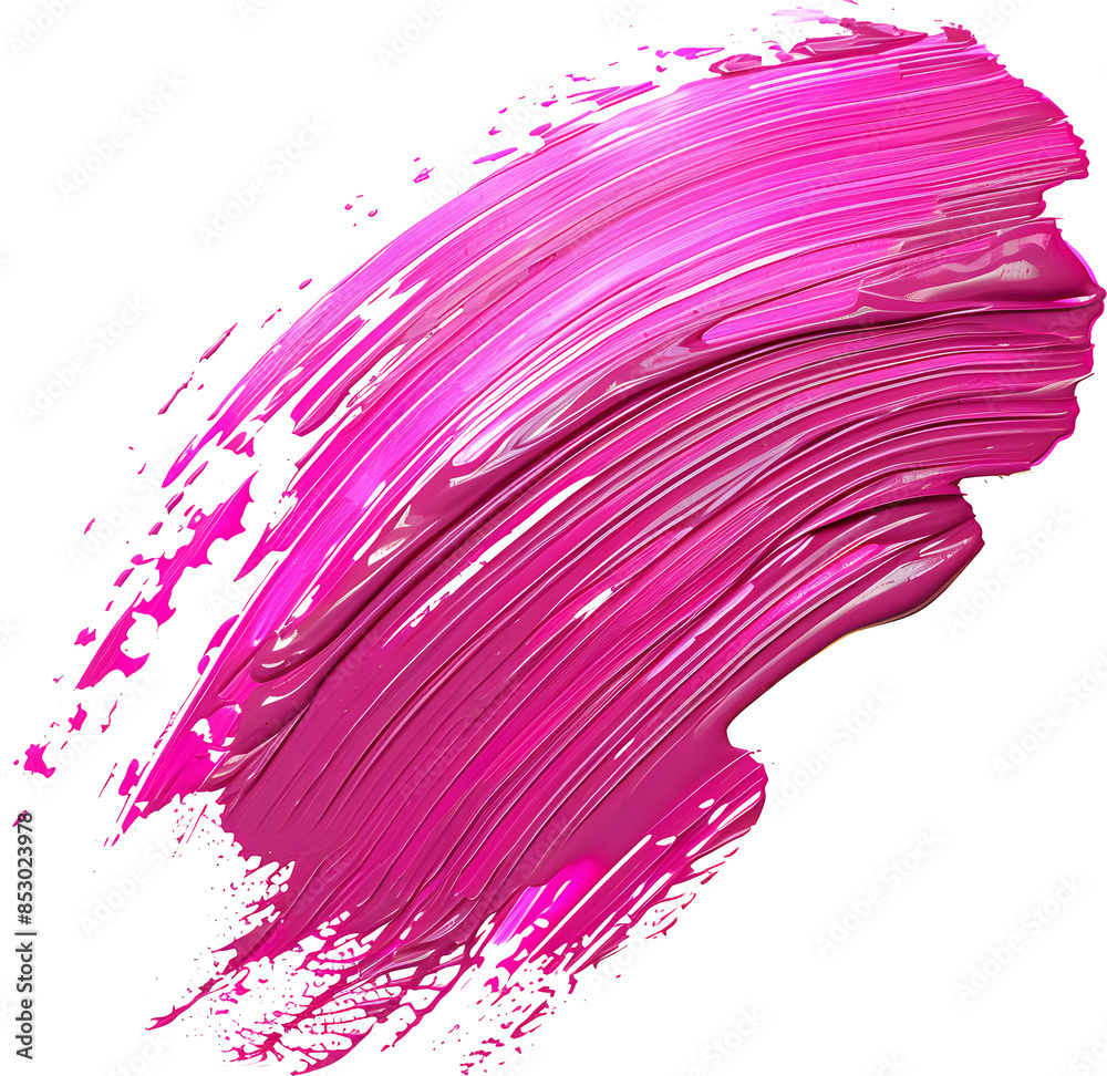 Pink paint brush stroke in isolated transparent background Pink paint brush stroke in isolated transparent background