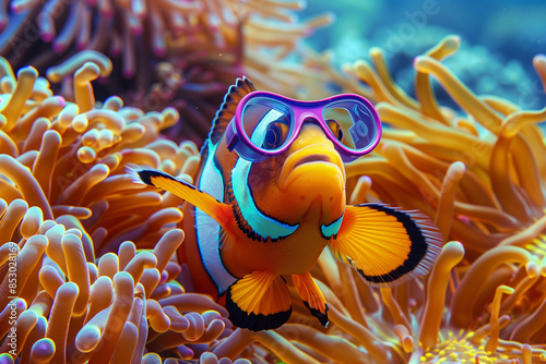 Who says only humans can be stylish? A funny fish with glasses 