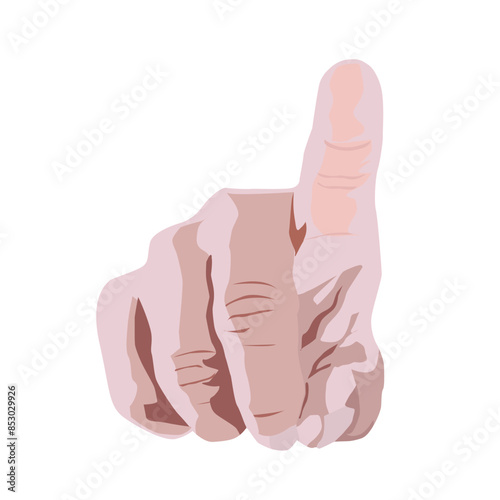 Pointer finger on a white. Vector illustration.