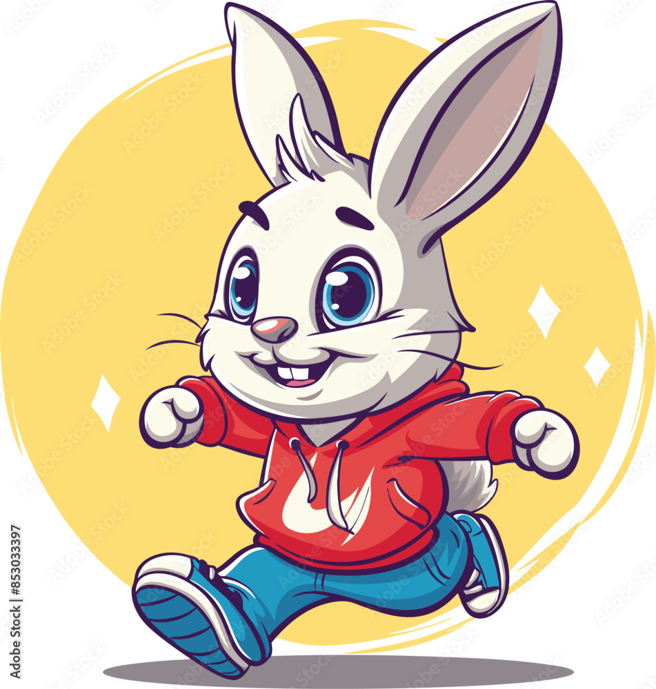 Fototapeta premium Funny Rabbit Comic Cartoon Character