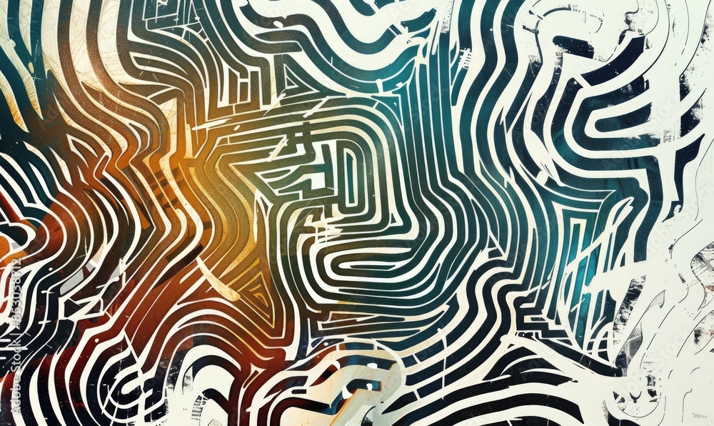 Naklejka premium Abstract lines pattern on a white background, abstract background