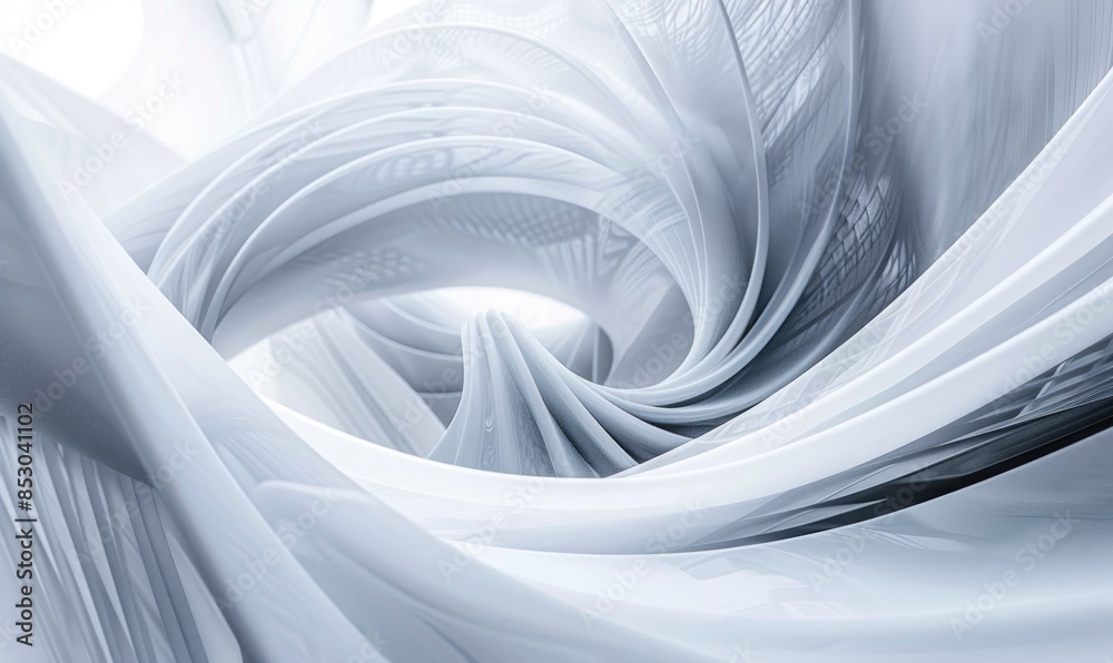 Fototapeta premium Swirling lines intersecting on a white surface, abstract background