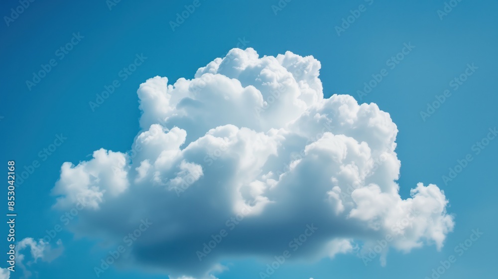A serene single cloud floats majestically against a clear blue sky offering a sense of calm and tranquility