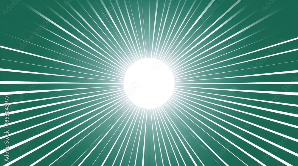 Green rays surrounding white circle for text Green rays surrounding white circle for text