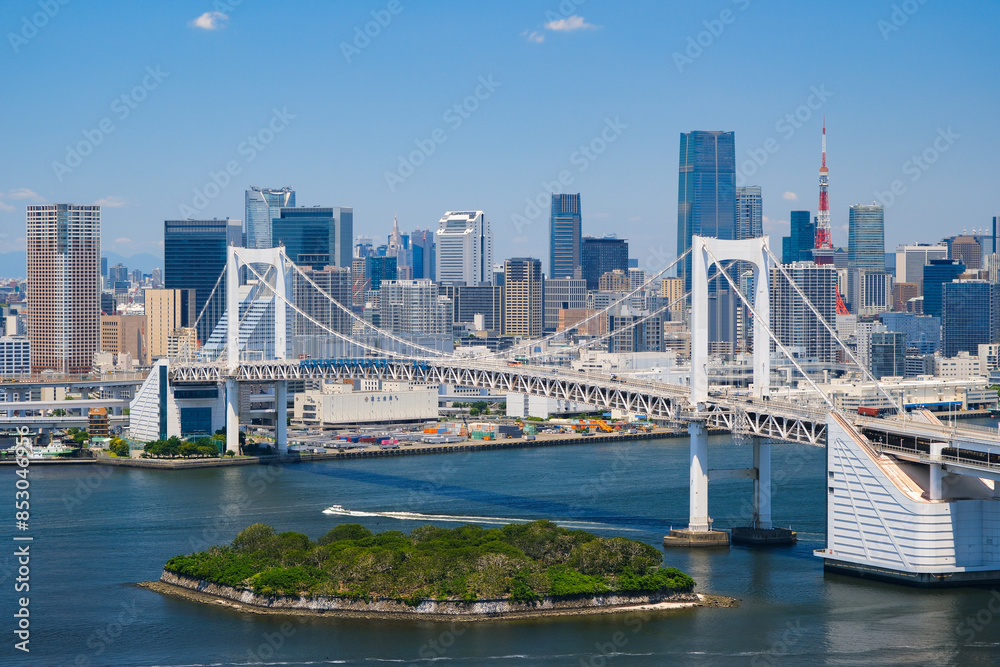 東京都 お台場、フジテレビ球体展望台から見る東京の街並み 東京都 お台場、フジテレビ球体展望台から見る東京の街並み