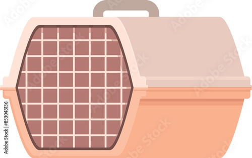Pink plastic pet carrier with metal cage door for cats and small dogs, providing safe and comfortable transportation for furry friends